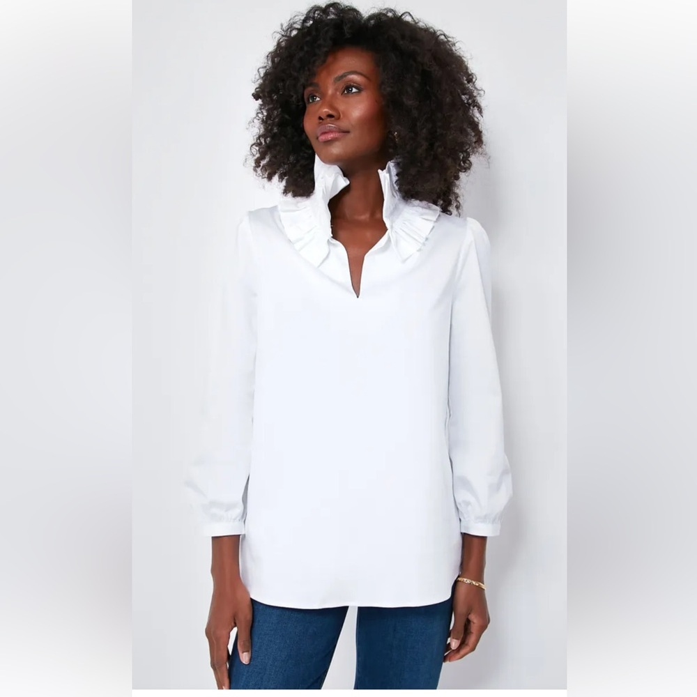 Tuckernuck White Ruffle Collar Blouse